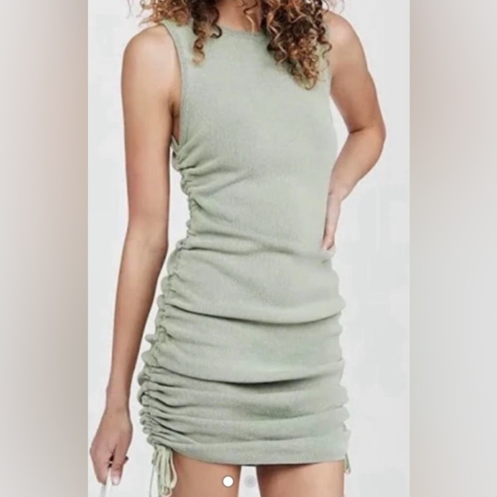 Revolve LIONESS MILITARY MINDS green Womens BodYCON ruched Dress SIZE: Large EUC